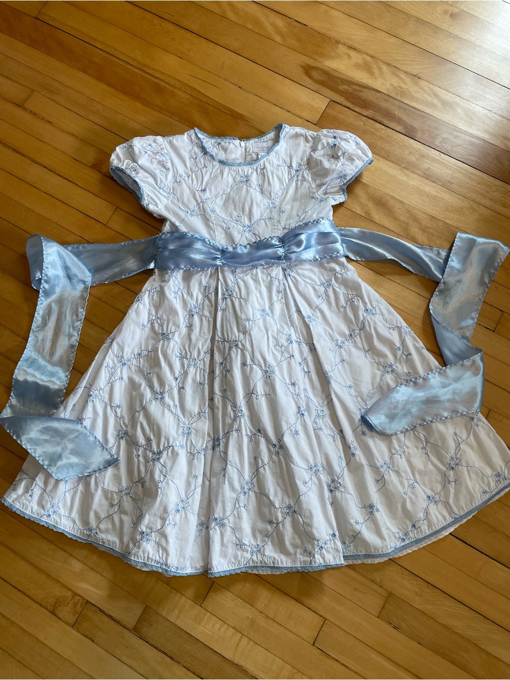 AMERICAN GIRL Bitty Baby Girls Twirl Dress Cotton Floral Embroidered Princess 6X